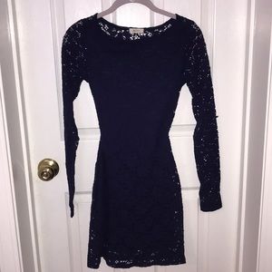 Everly - Long Sleeve Blue Dress